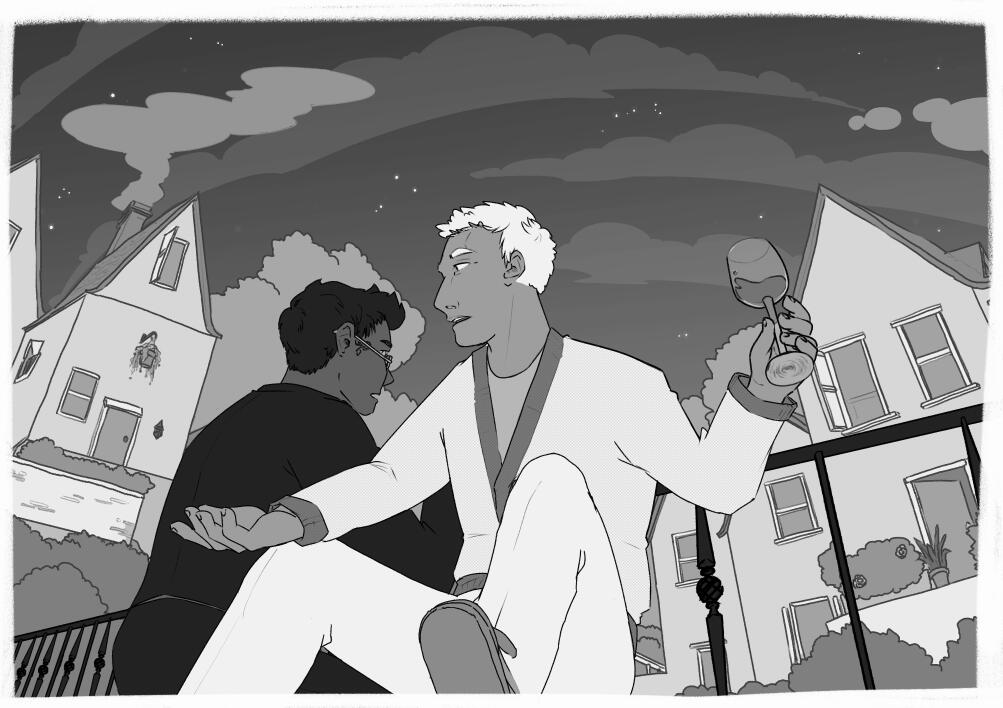 scenes from fanfic (b&amp;w with clean lines)